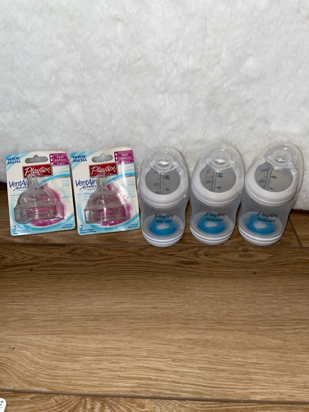Playtex VentAire Wide Neck Baby Bottles with Nipples